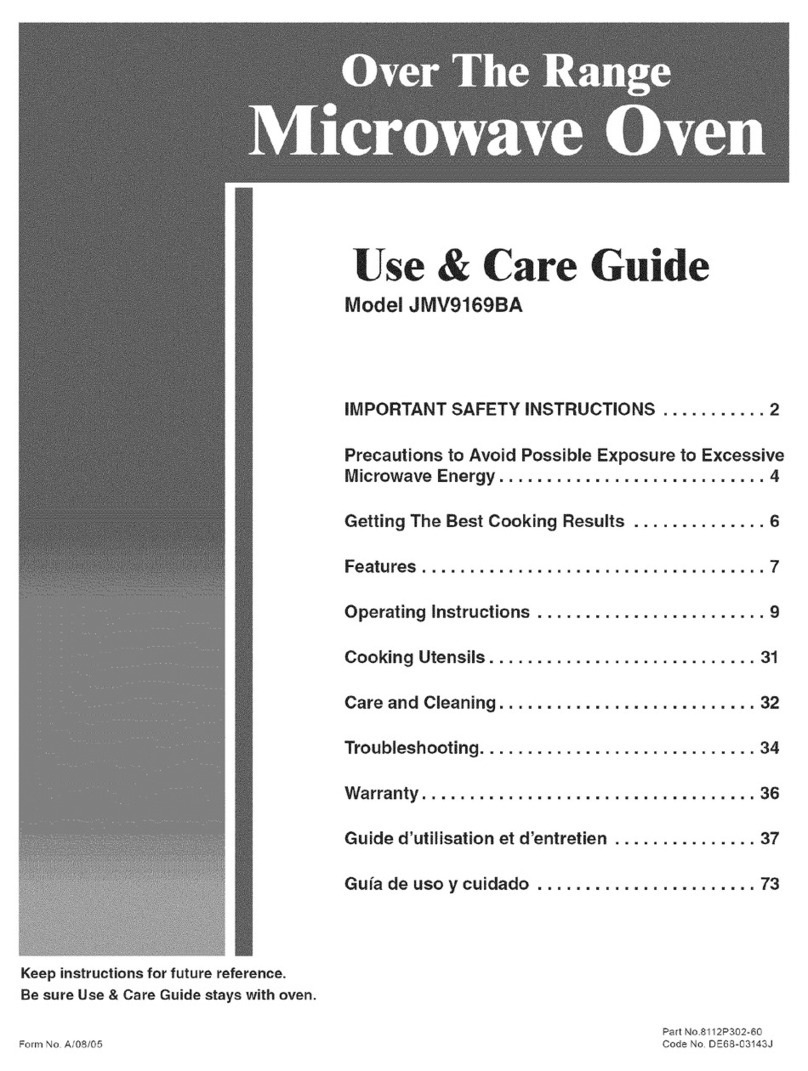 Jenn-Air JMV9169BA Use & care guide