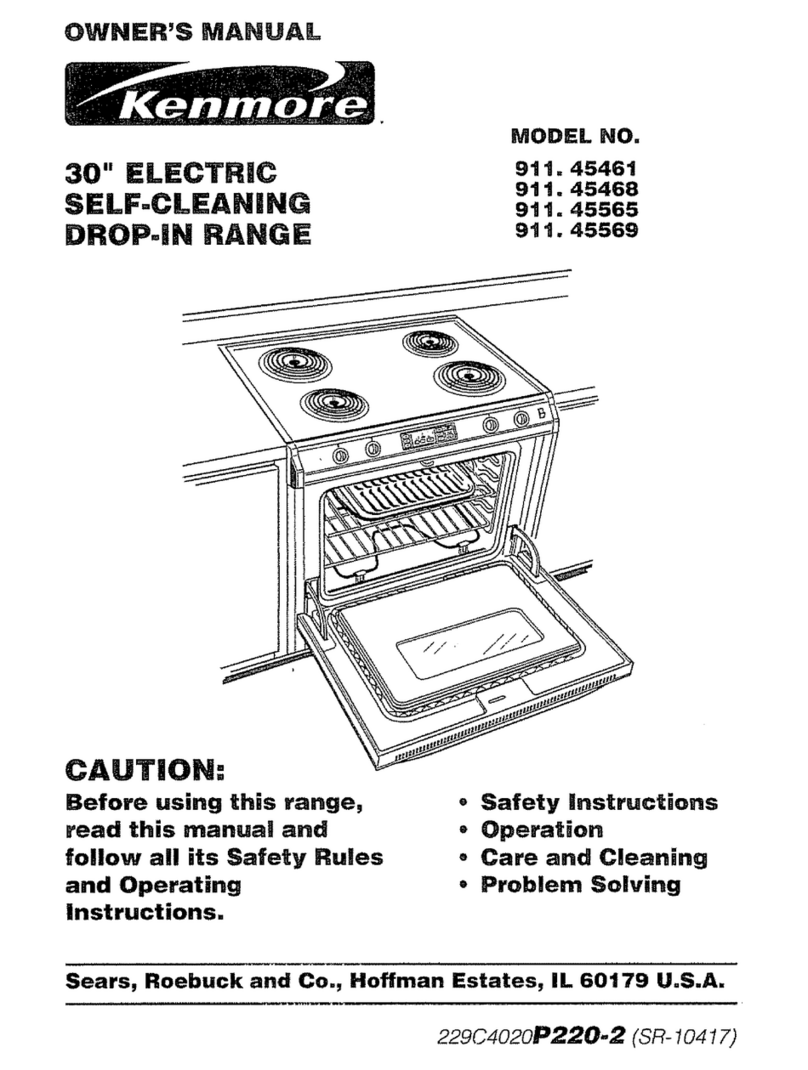 Kenmore Self-cleaning 30" drop-in 911.45461 owner's manual