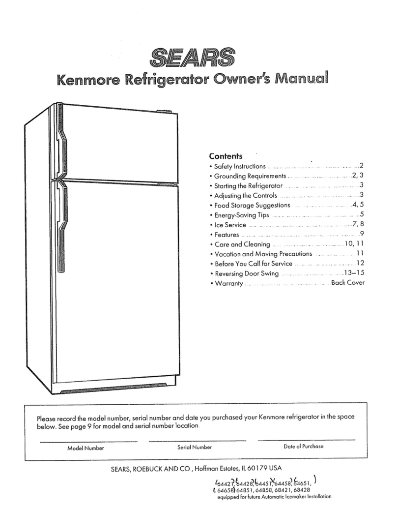 Kenmore 3639644284 owner's manual