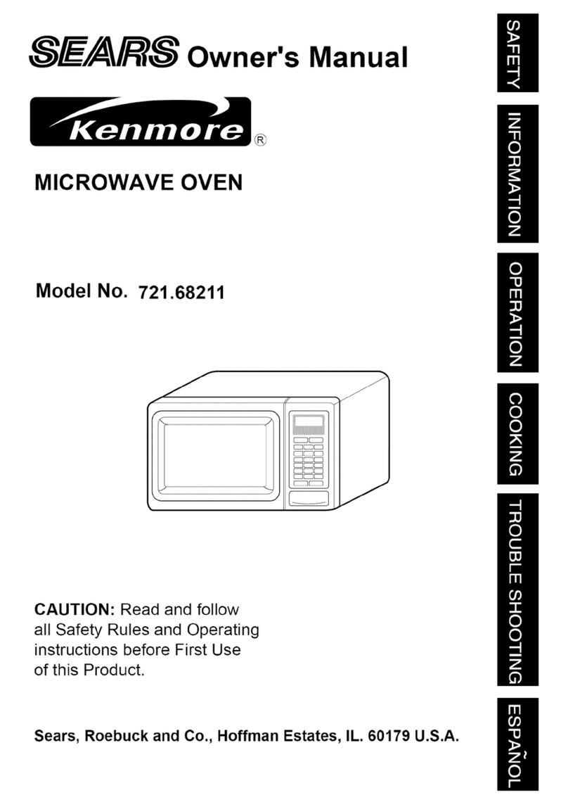 Kenmore 721.68211890 owner's manual