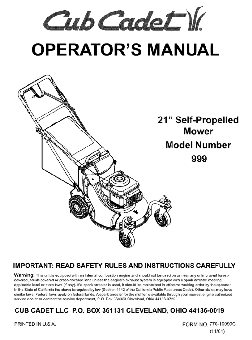 Cub Cadet 999 User manual