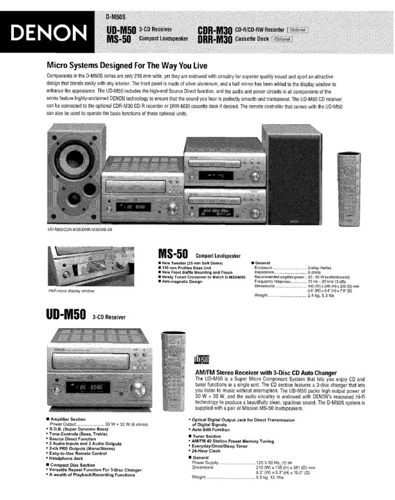Denon UD-M50 Installation guide