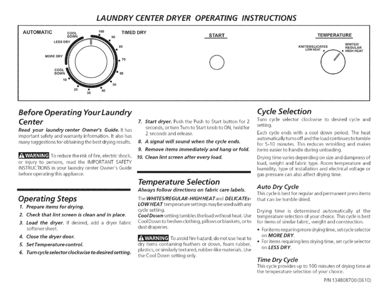 Crosley CLCE500FW2 User manual