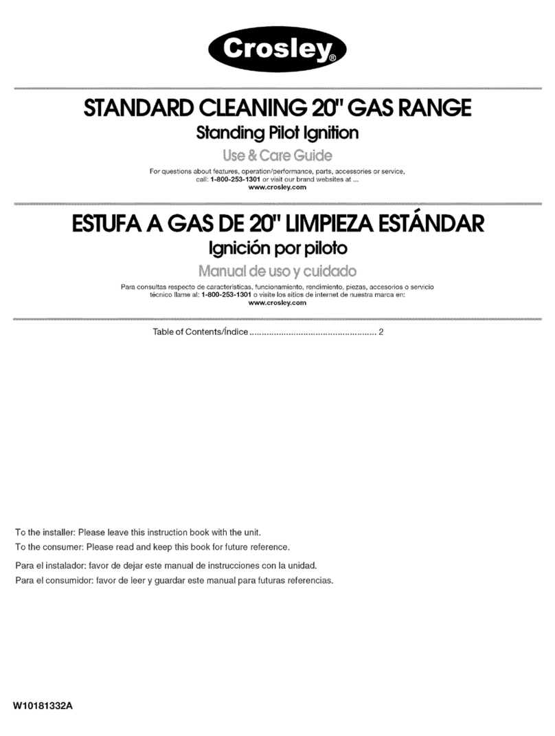 Crosley GAS RANGE User manual