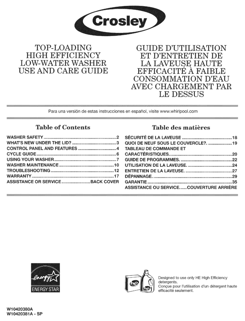 Crosley CAW12444XW2 User manual