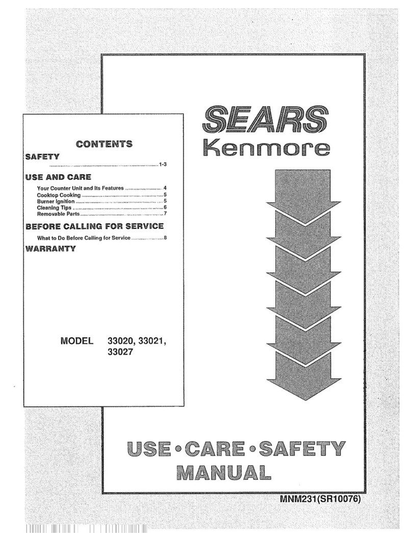 Kenmore 33010 Use Installation instructions