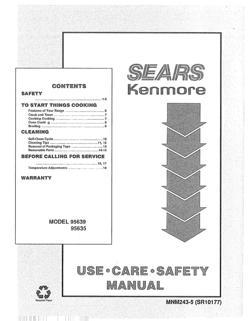 Kenmore 95639 Use Use, care, safety manual