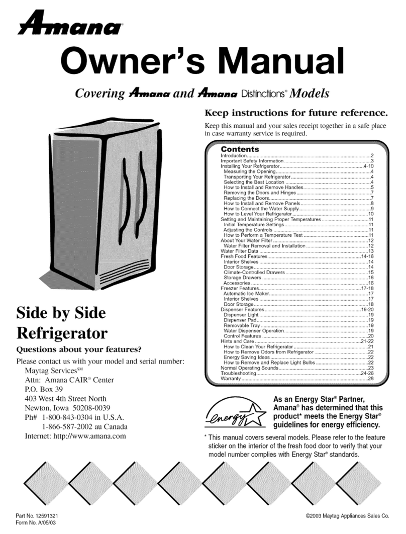 Amana Distinction DRS2600BW User manual Amana Distinction DRS2600BW User manual
