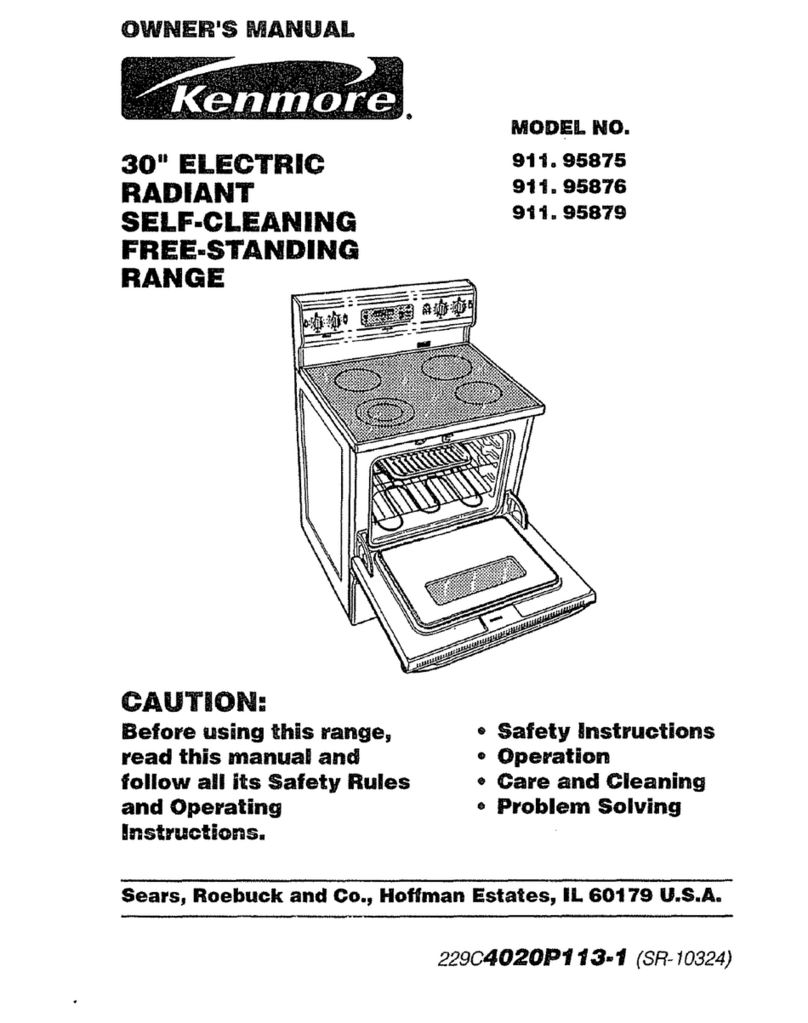 Kenmore 911.95875 owner's manual