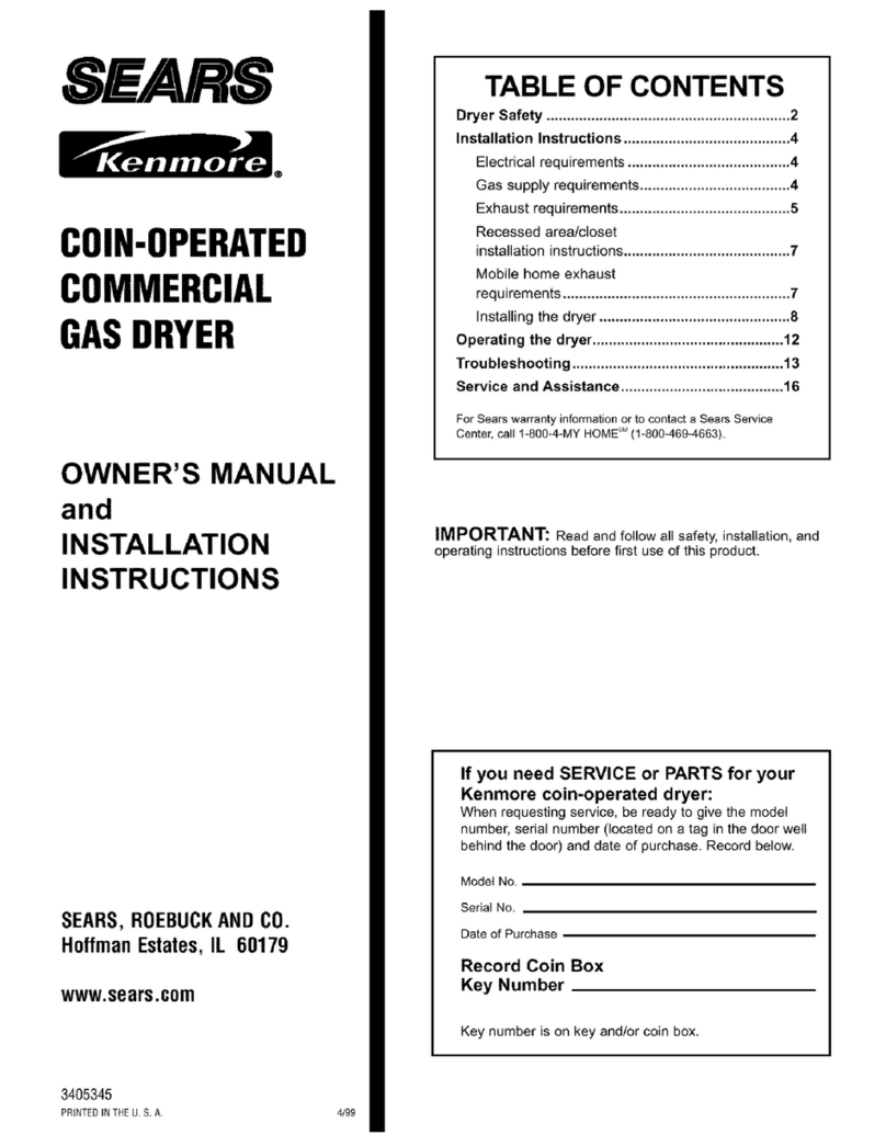 Sears Kenmore 11070232002 Owner's manual and installation instructions