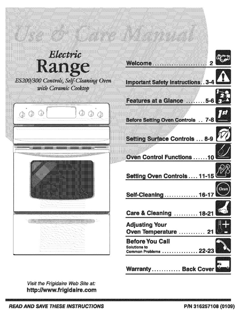 Frigidaire CFEF369ACA Use & care manual