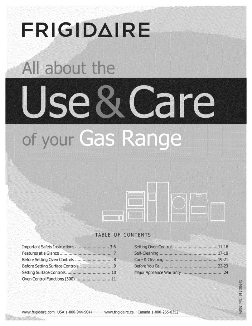Frigidaire CFGF3023LWC Owner's manual