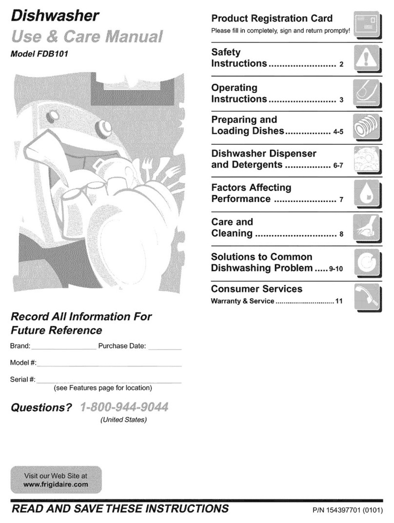 Frigidaire FDB101 User manual Frigidaire FDB101 User manual