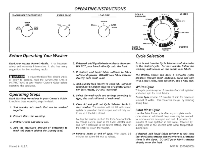 Frigidaire GLWS1439FS2 User manual