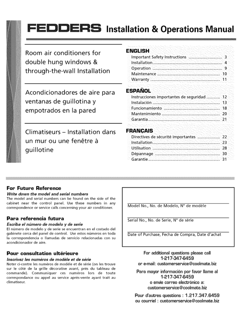 Fedders 23-23-0258N-013 s User manual