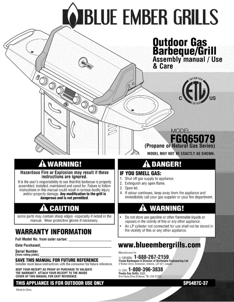 BLUE EMBER GRILLS FGQ65079 Use & care manual