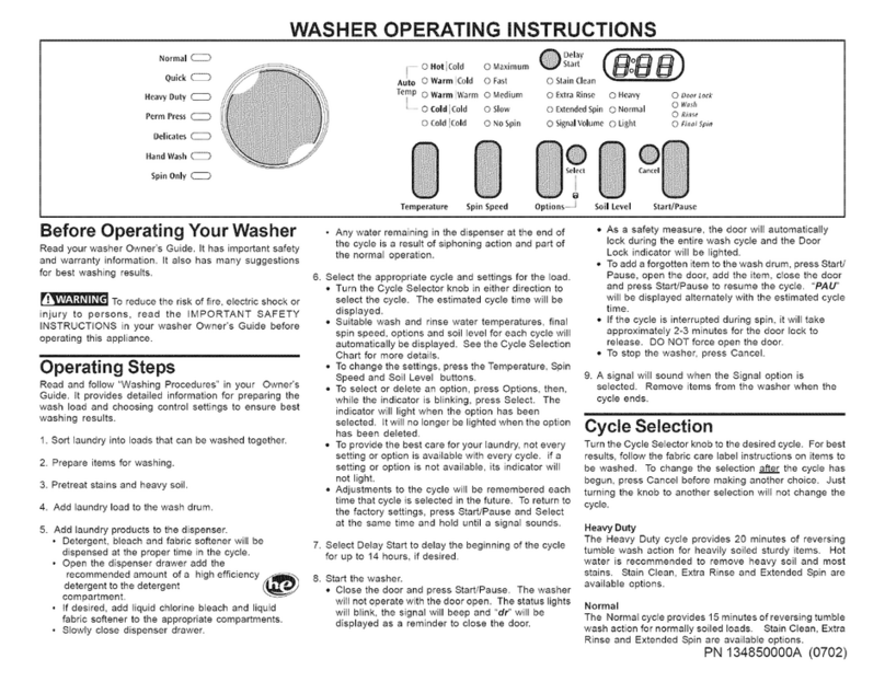 Frigidaire LTF6700FS0 User manual