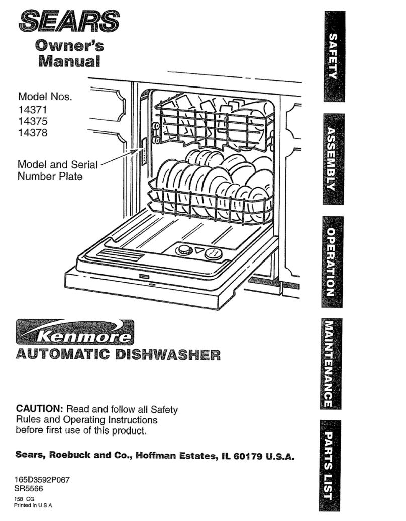 Sears Kenmore 14371 owner's manual