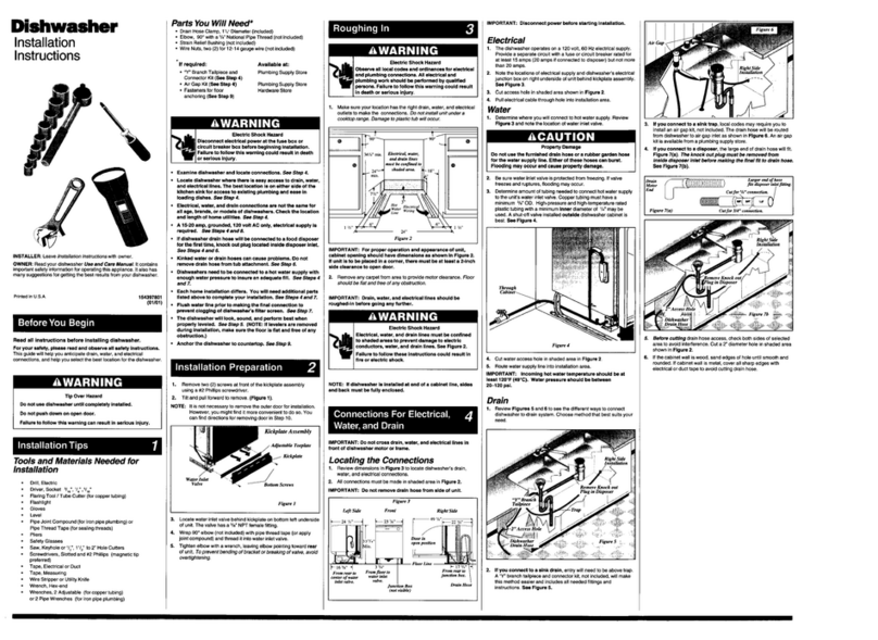 Frigidaire FDB101 installation instructions