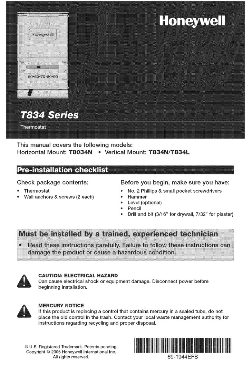 Honeywell T834 series User manual
