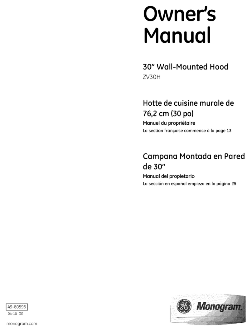 GE Monogram ZV30H User manual