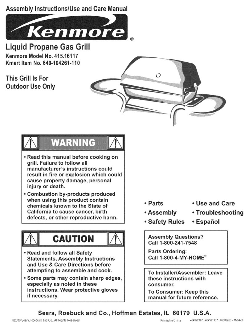 Kenmore 415.16117 Assembly instructions/use and care manual Kenmore 415.16117 Assembly instructions/use and care manual