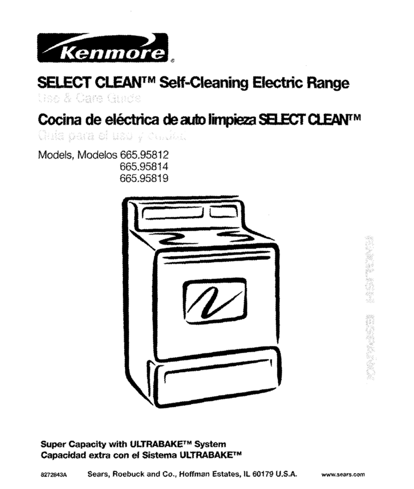 Kenmore SELECT CLEAN 665.95812 Use & care guide