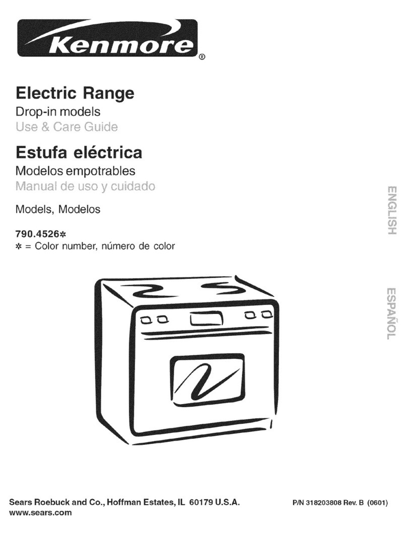 Kenmore Drop-in 790.4526 Use & care guide