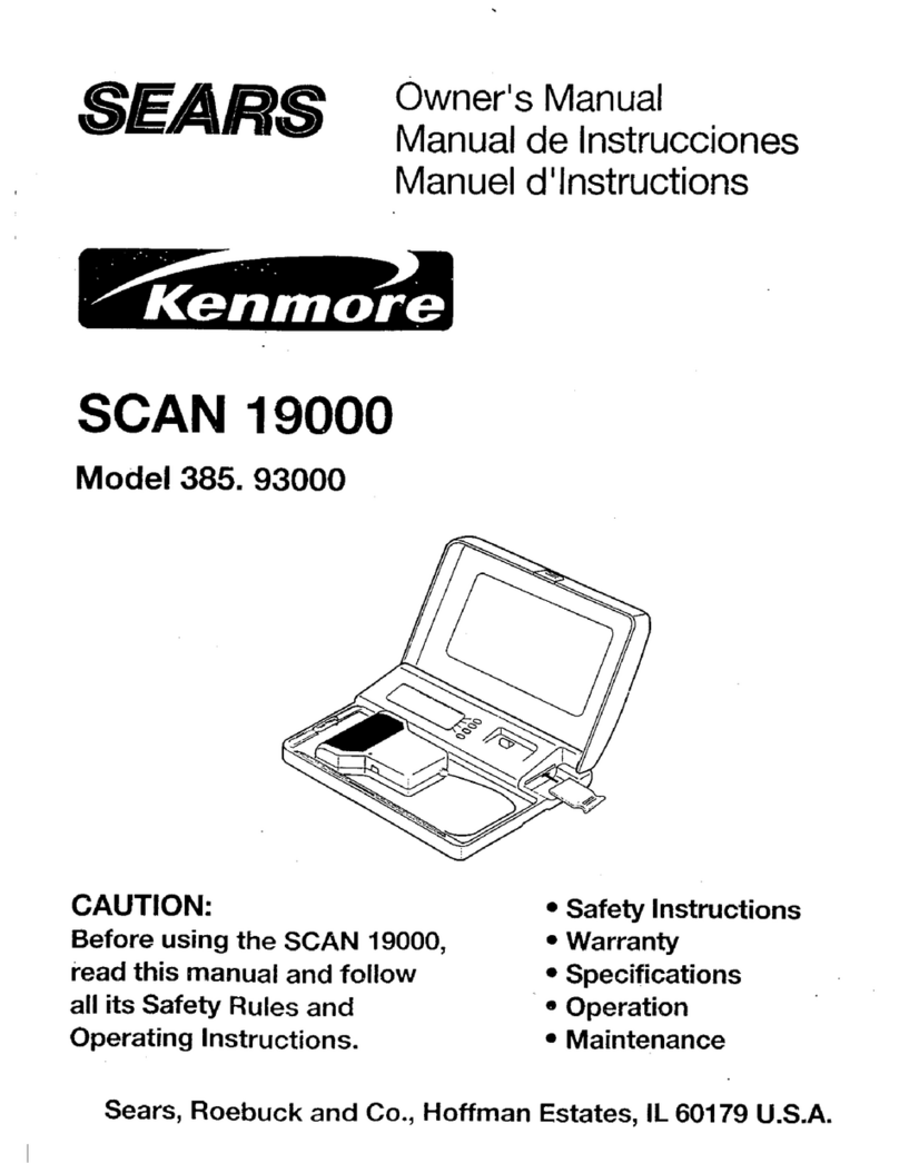 Kenmore SCAN 19000 owner's manual