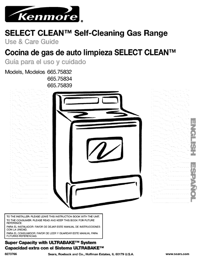 Kenmore SELECT CLEAN 665.75832 Use and care guide