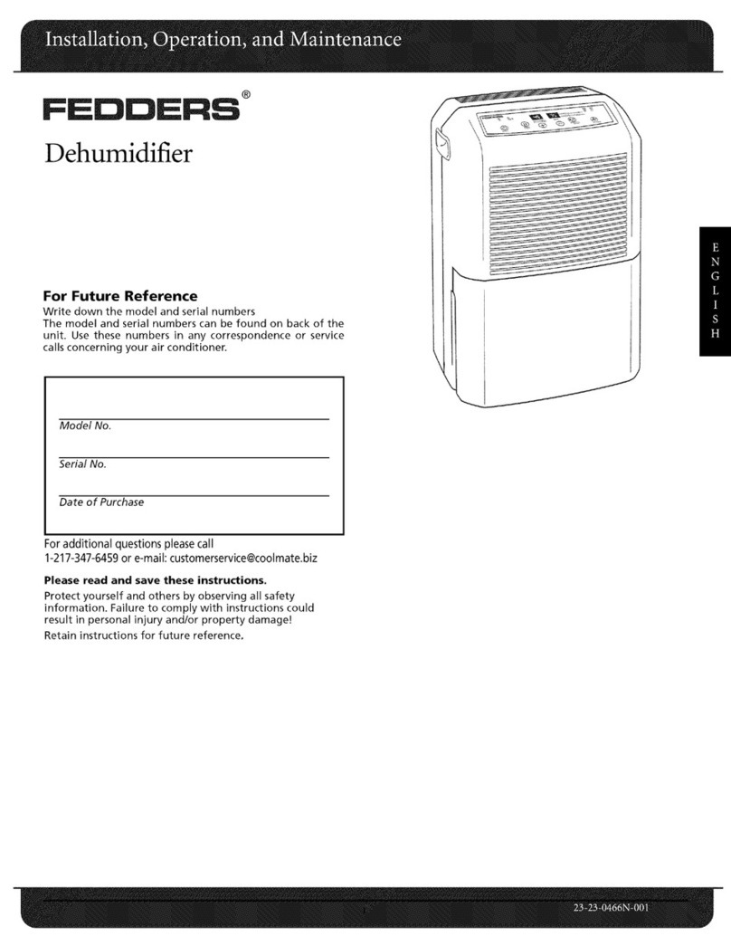 Fedders 23-23-0466N-001 Installation, operation & maintenance instructions