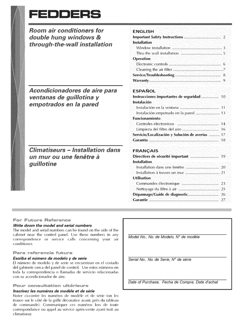 Fedders 23-23-0355N-005 s User manual