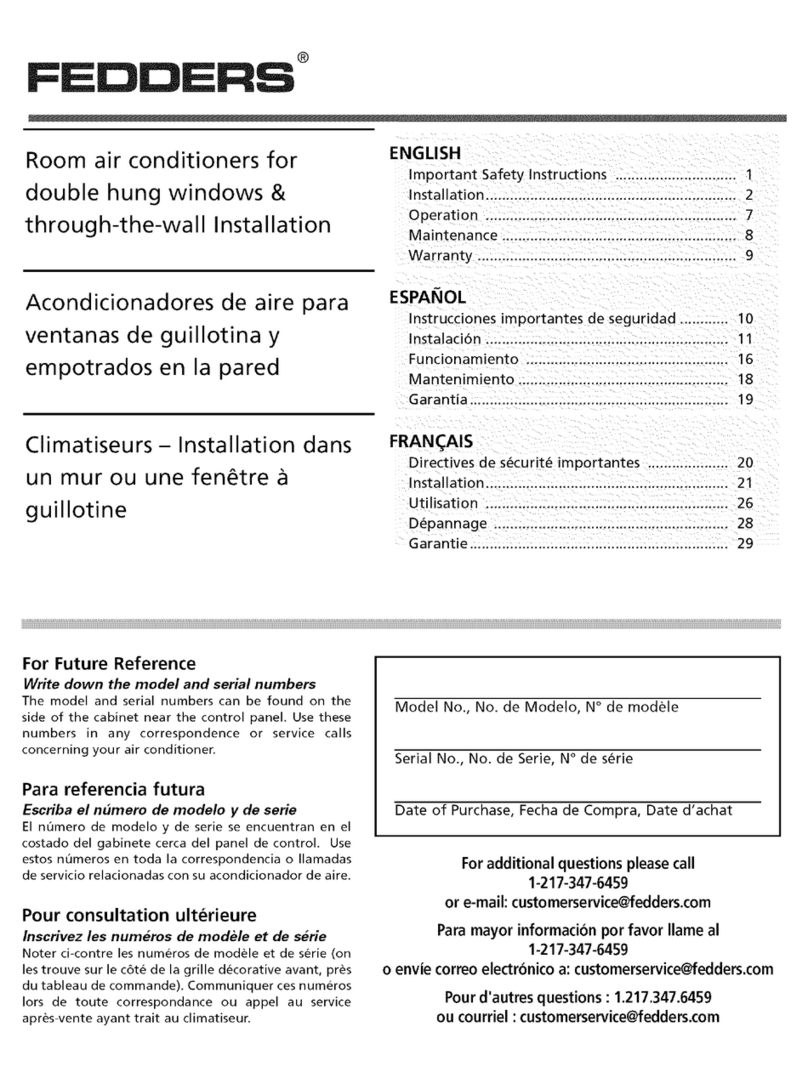 Fedders 23-23-0258N-015 s User manual