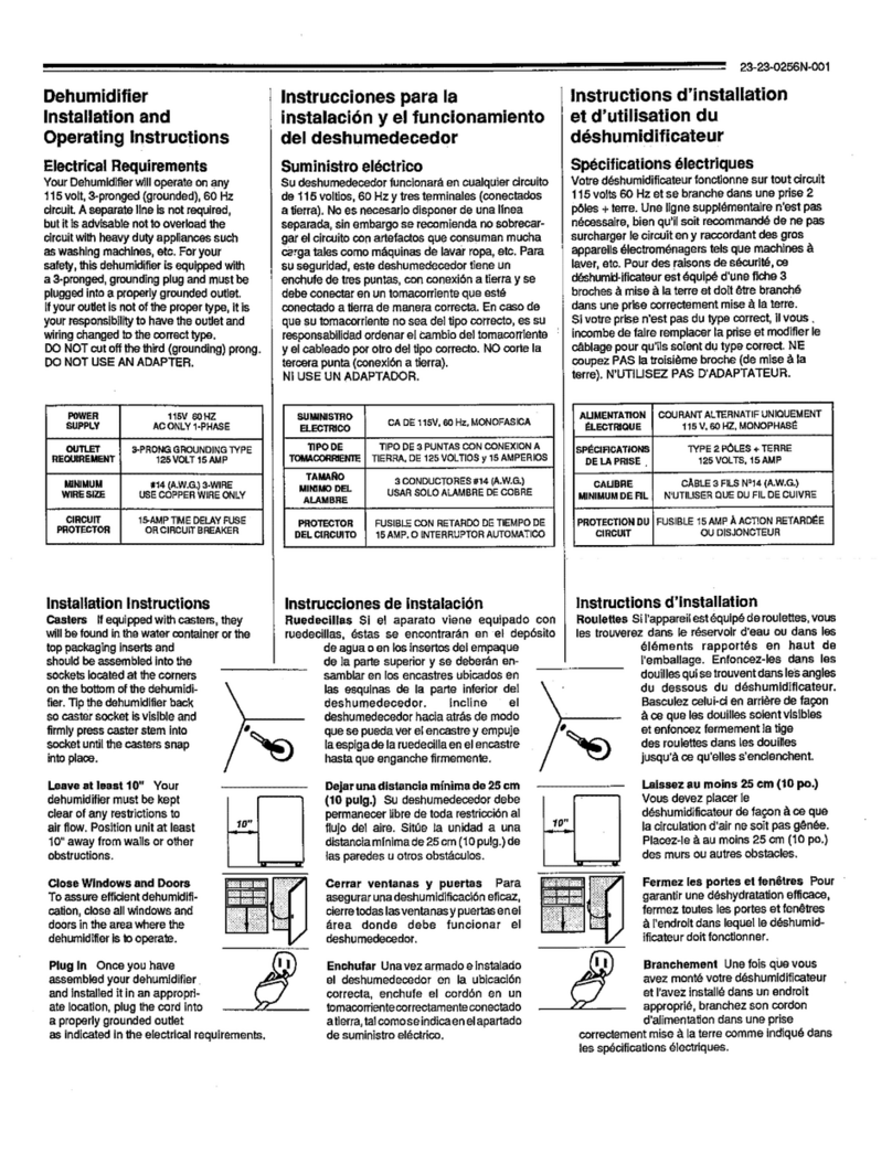 Fedders 23-23-0256N-001 User manual