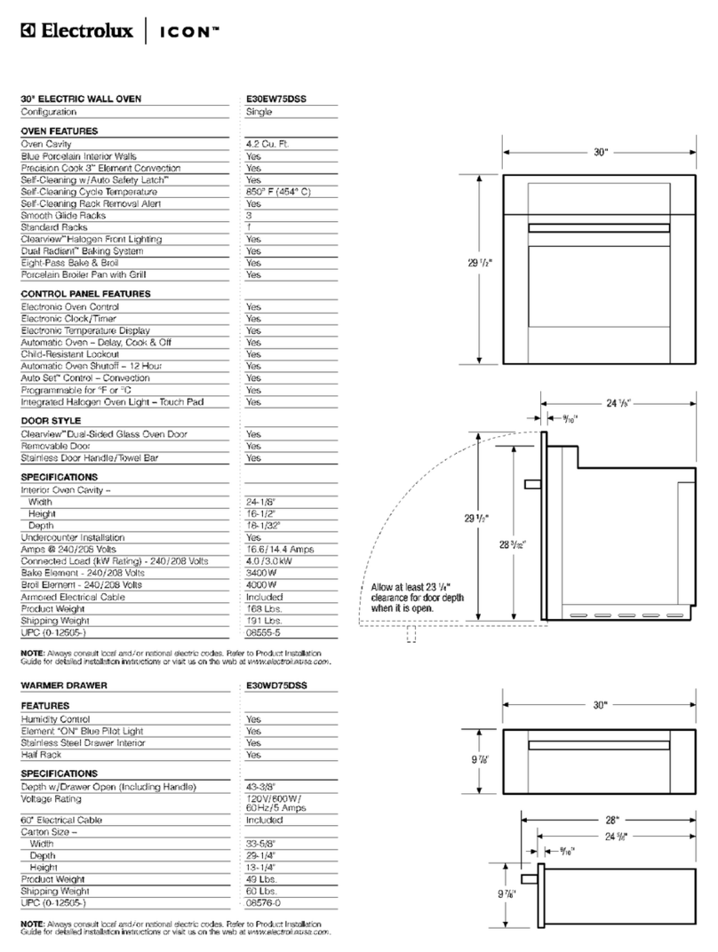 Electrolux Icon E30EW75DSS Specifications