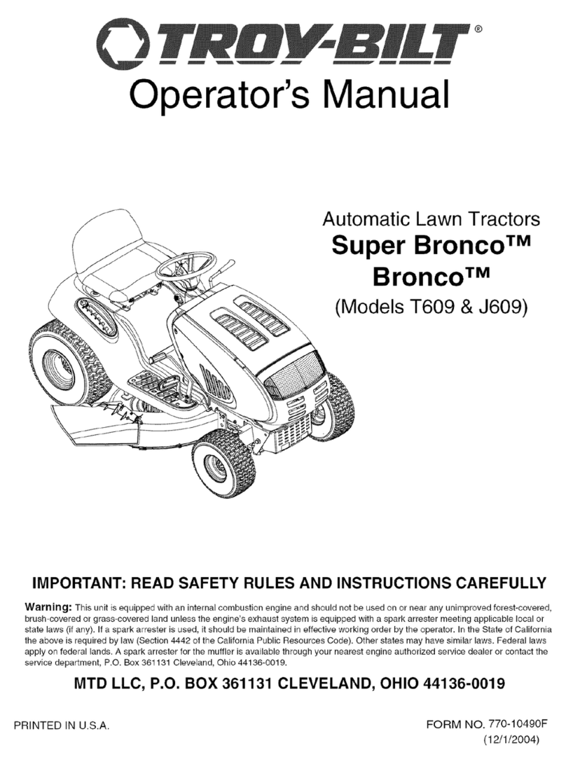 Troy-Bilt Bronco J609 Operator's manual