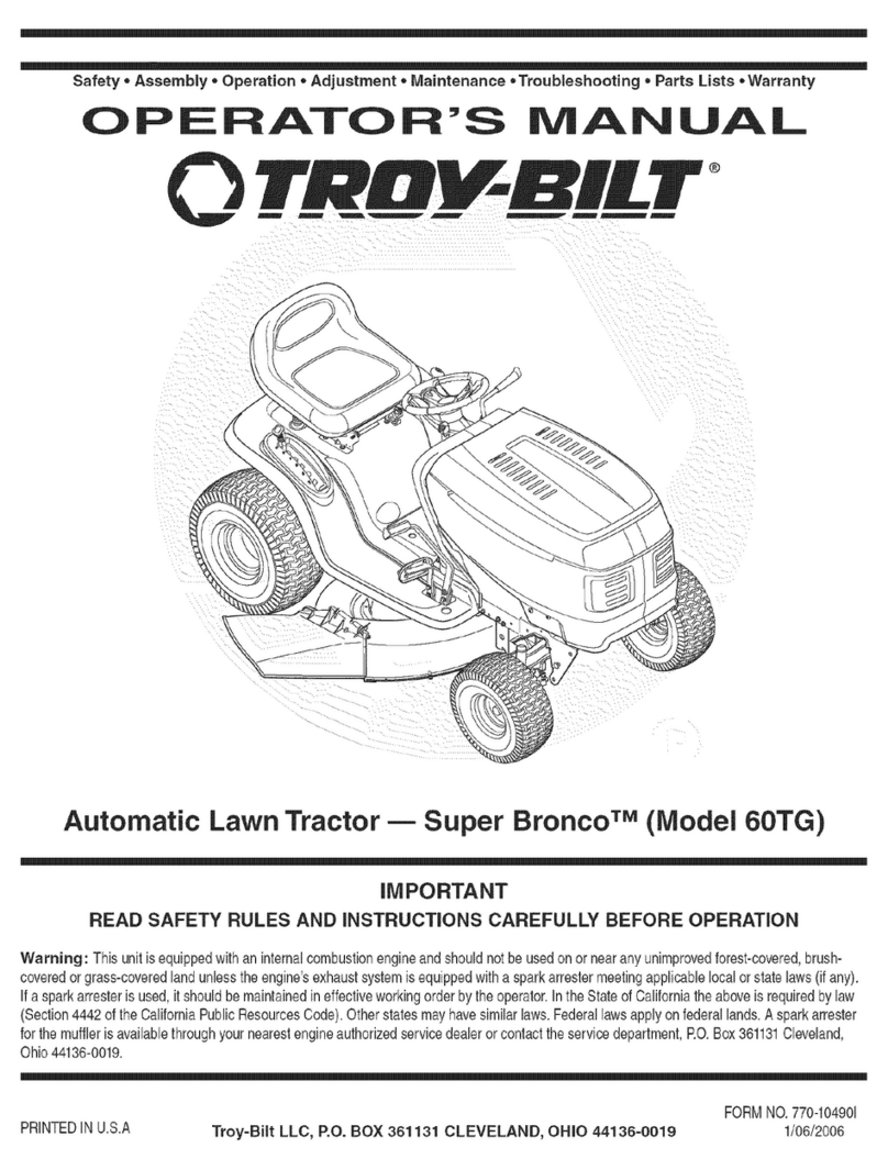 Troy-Bilt Super Bronco 60TG Operator's manual