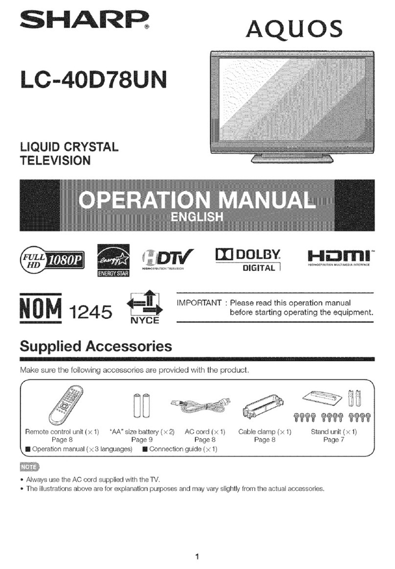 Sharp Aquos LC-40D78UN User manual