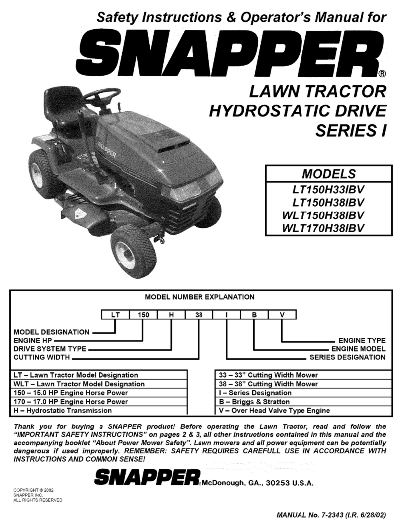 Snapper WLT170H38IBV User manual Snapper WLT170H38IBV User manual