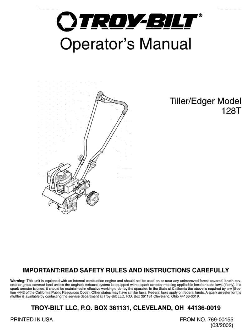 Troy-Bilt 128T Operator's manual