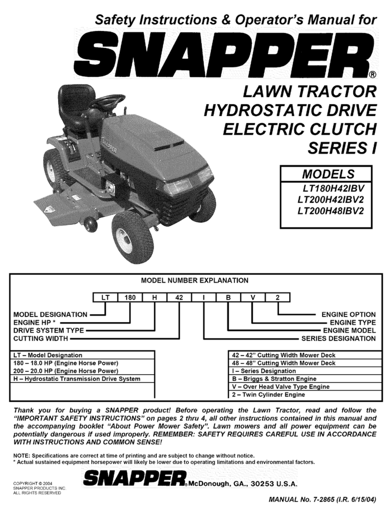 Snapper LT200H42IBV2 series 1 Operator's manual