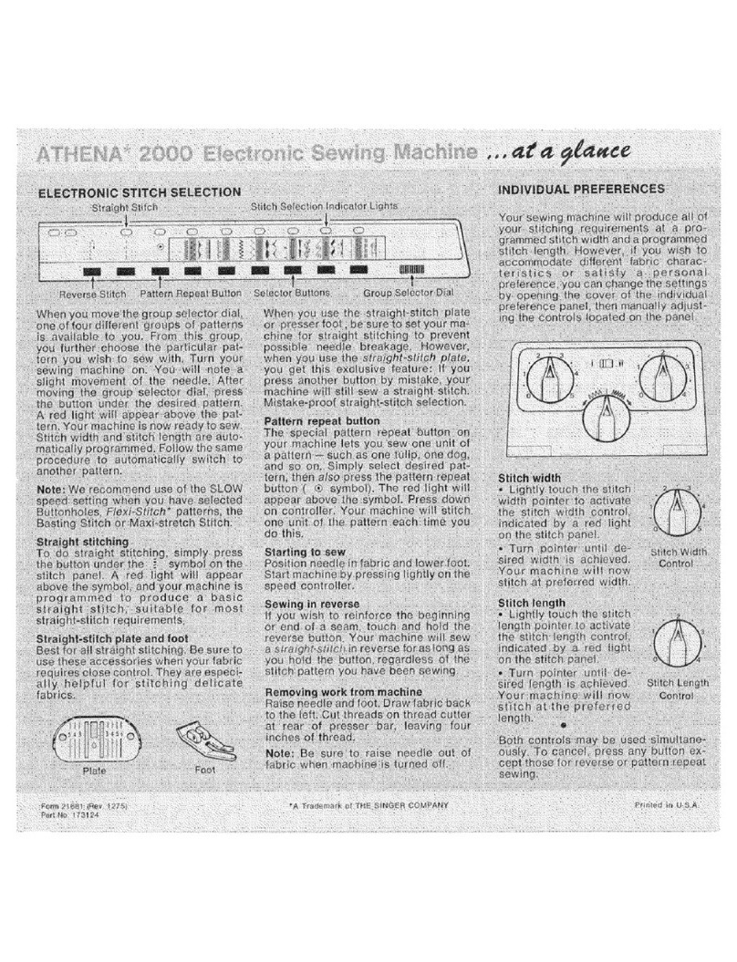 Singer ATHENA 2000 instruction manual