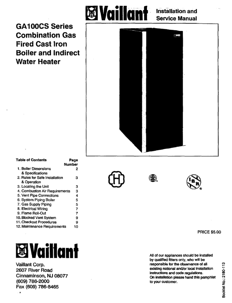 Vaillant GA100CS SERIES Installation and service manual
