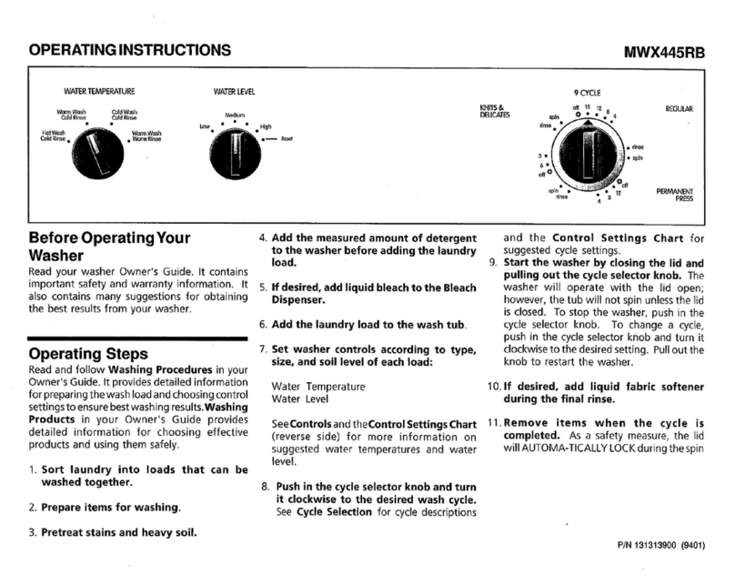 Electrolux MWX445RB operating instructions