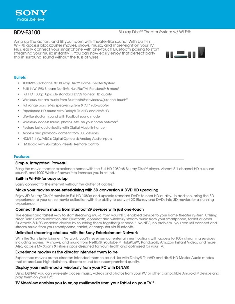 Sony BDV-E3100 User manual