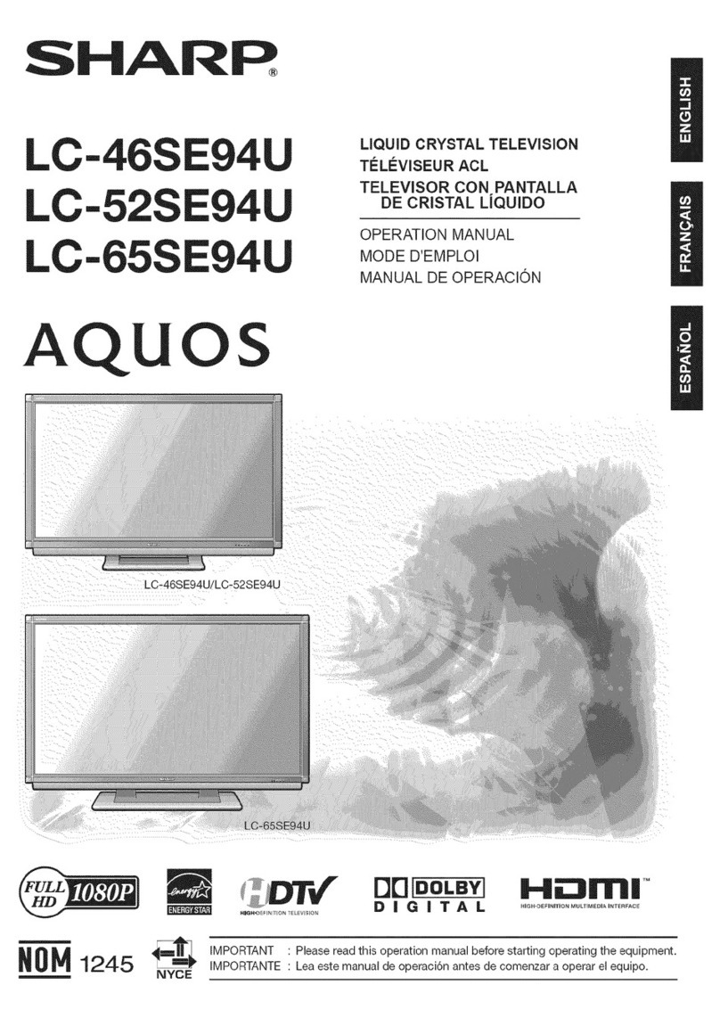 Sharp AQUOS LC-46SE94U User manual