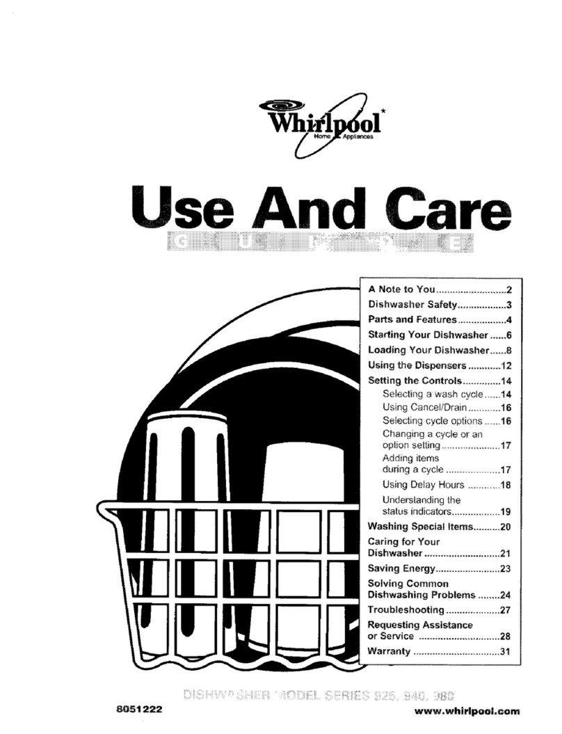 Whirlpool 925 series Use and care guide