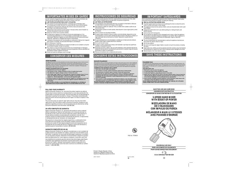 Applica MXD-6 Installation instructions