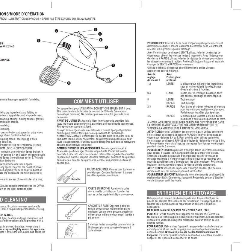 Windmere togo MXD-10 Installation instructions