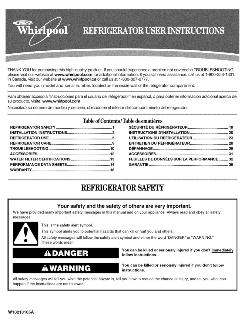 Whirlpool GS2KVAXVS02 User instructions